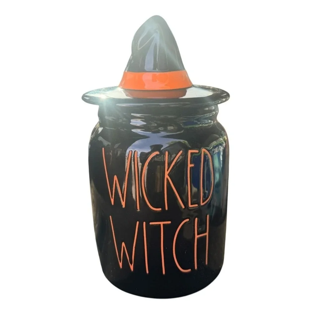 Rae Dunn Wicked Witch Halloween Canister Jar 7.5